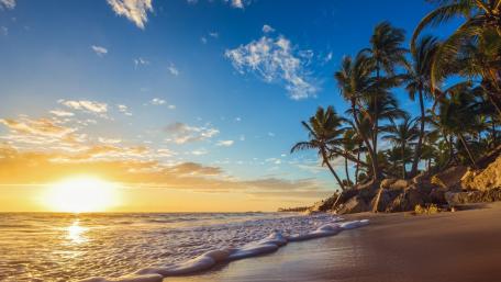 Tropical Sunset Serenity at Sunset Beach Park wallpaper