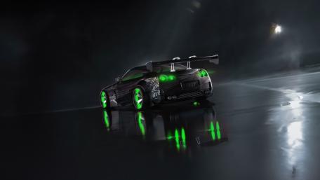 Nissan GT-R Neon Fury Night Ride wallpaper