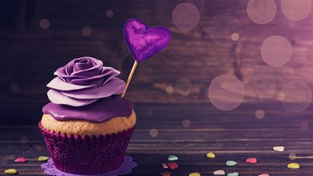 Sweet Romance Rose Cupcake Delight wallpaper