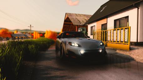 Sunset Drive in Countryside wallpaper