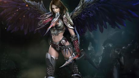 Dark Angel Warrior in Armor wallpaper
