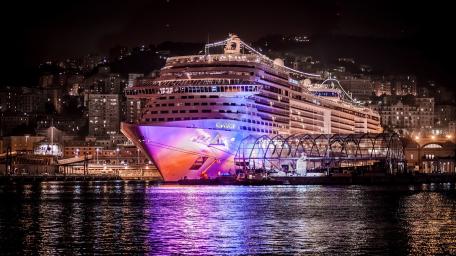 Majestic Nighttime Cruise Scene wallpaper