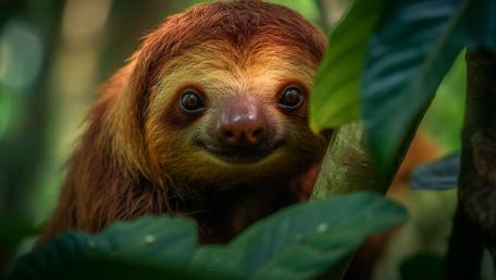 Sloth in the Wild Embrace wallpaper