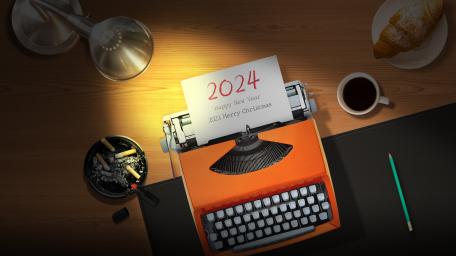 Vintage Typewriter New Year Celebration wallpaper
