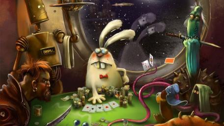 Whimsical Sci-Fi Poker Night wallpaper