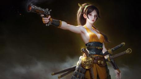 Steampunk Samurai Girl wallpaper
