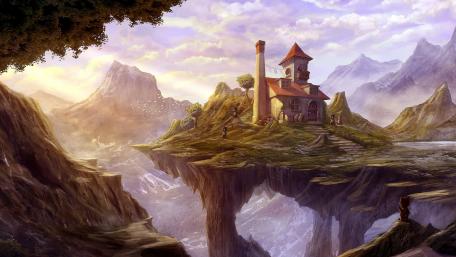 Mystical Mountain Cottage wallpaper