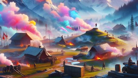 Whimsical Valley at Dusk wallpaper