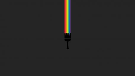 Paintbrush Rainbow on Dark Canvas wallpaper