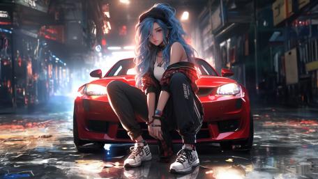 Neon Nights and the Urban Dreamer wallpaper