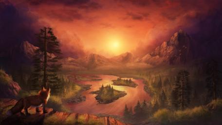 Sunset Wilderness Vista wallpaper