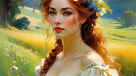 Enchanted Meadow Maiden wallpaper
