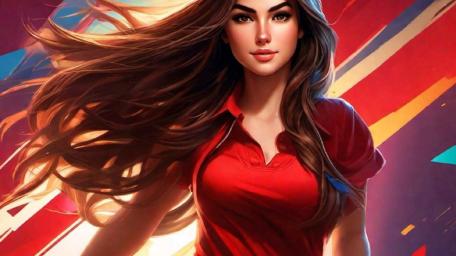 Vivid Charm of a Digital Heroine wallpaper
