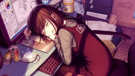 Artist Asleep After Creative Marathon wallpaper