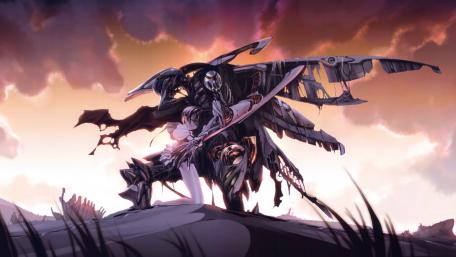 Epic Mecha Battle in a Dystopian World wallpaper