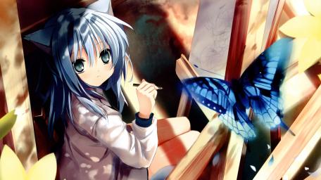 Whimsical Anime Encounter in Sunlight wallpaper