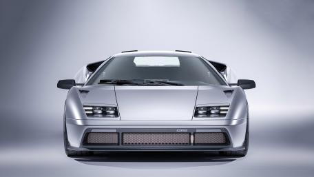 Silver Lamborghini Diablo Front View wallpaper