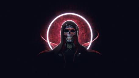 Mystical Skull in Cosmic Eclipse wallpaper