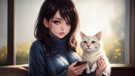 Serene Companion in Morning Light wallpaper