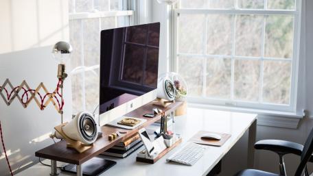 Bright Home Office Workspace Inspiration wallpaper