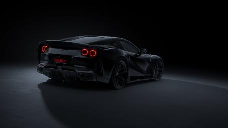Sleek Black Novitec Ferrari 812 Supercar in Shadows wallpaper