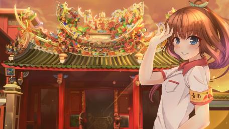 Enchanting Temple Smile wallpaper