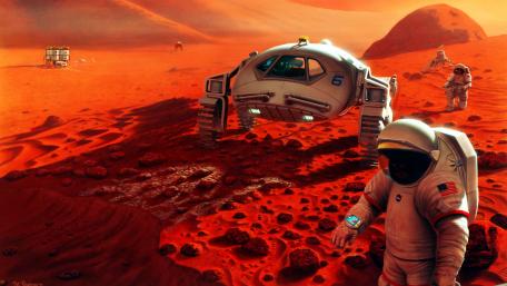 Exploring the Red Planet's Mysteries wallpaper