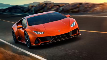 Orange Lamborghini Speedster in Action wallpaper