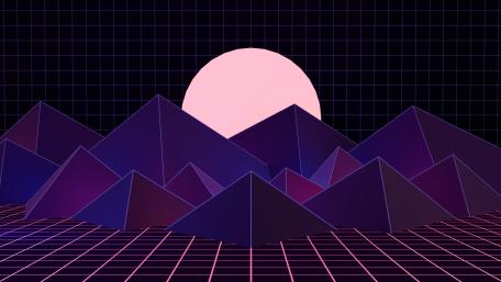 Retro Futuristic Neon Landscape wallpaper
