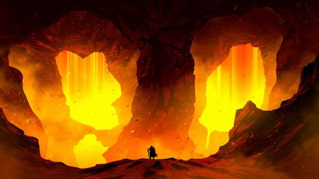 Fiery Heart of the Volcanic Abyss wallpaper