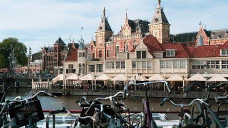 Historic European Architecture by Waterfront wallpaper