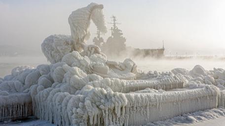 Frozen Anchor at Navel Harbor wallpaper