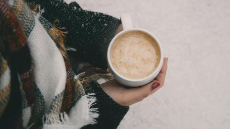 Cozy Winter Cappuccino Vibes wallpaper