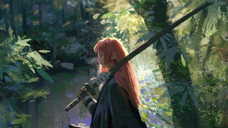 Warrior in the Enchanted Forest wallpaper