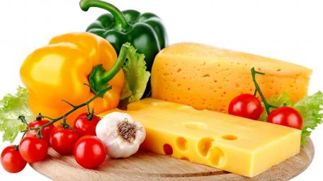 Delicious Cheese and Fresh Vegetables Arrangement wallpaper