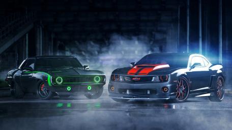 Fierce Chevrolet Muscle Cars Showcase wallpaper