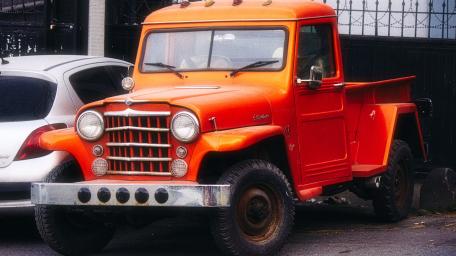 Vintage Orange Pickup Truck Wallpaper wallpaper