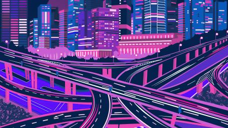 Vibrant Urban Nightlife Artistry wallpaper