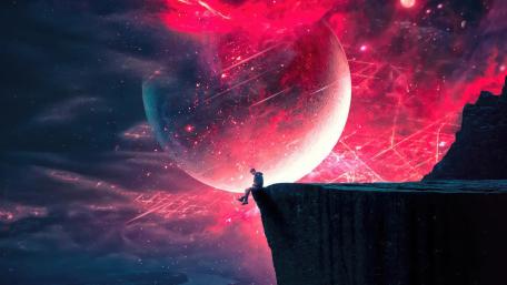 Cosmic Contemplation at the Edge wallpaper
