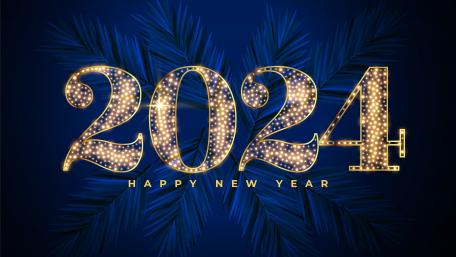 Golden 2024 New Year Celebration Wallpaper wallpaper