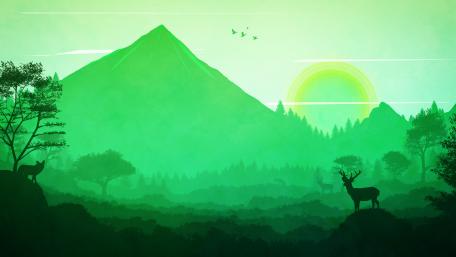 Emerald Wilderness at Dawn wallpaper