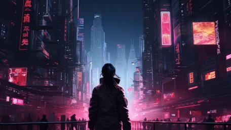 Futuristic City Glow wallpaper