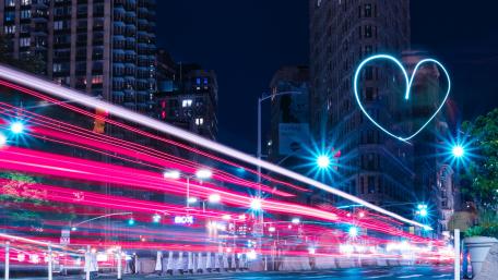 Neon Love Amidst City Lights wallpaper