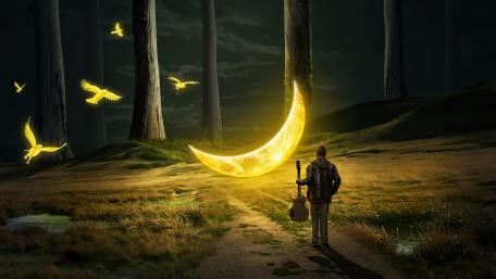 Mystical Moonlit Melody wallpaper