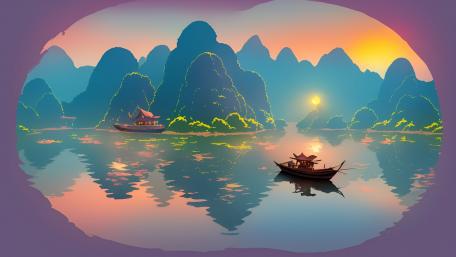 Serenity Amongst Misty Peaks wallpaper