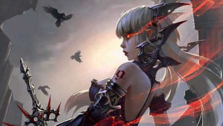 Warrior Maiden of the Dusk wallpaper