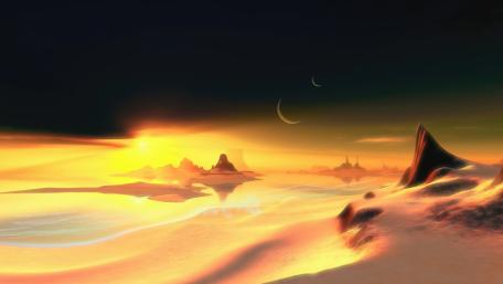Celestial Desert Dreamscape at Night wallpaper