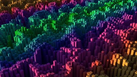 Neon Cityscape Abstract Art wallpaper