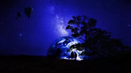 Starry Night with a Cosmic Perspective wallpaper