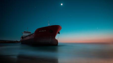 Serenity of a Night Sea Voyage wallpaper
